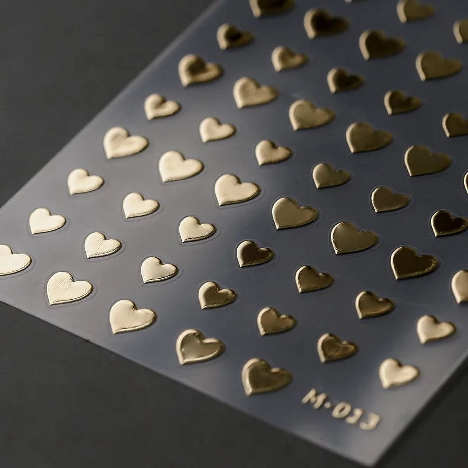 Cute Love Heart Bronzing 5D Self Adhesive Nail Art Decoration Stickers Laser Silver Rose Gold Nail Decals Wholesale Dropshipping