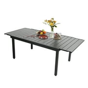 Sophia & William 6-8 Person Expandable Steel Outdoor Patio Dining Table, 8 Seater, Rectangular
