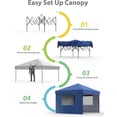 thumbnail image 6 of 10x10 Ft Pop Up Canopy Tent, Outdoor Instant Canopy with 3 Removable Sidewalls, Heavy Duty Commercial Instant Shelter, Waterproof & UV Resistant, for Outdoor Events, Camping, Backyard (Blue), 6 of 8