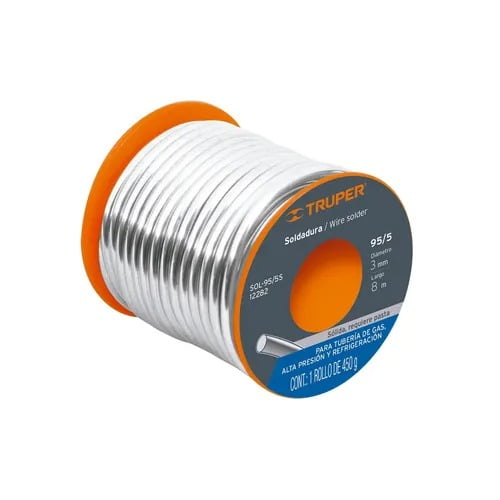 Soldadura Solida 95/5 450 Gr. Tubo Gas Truper 12282 Truper SOL-95/5S