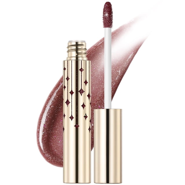 FOCALLURE Brillo de labios con purpurina de alto brillo Hidrata y suaviza los labios para lucirlos Brinda un acabado brillante no pegajoso Brillo duradero y maquillaje de labios de apariencia más comp