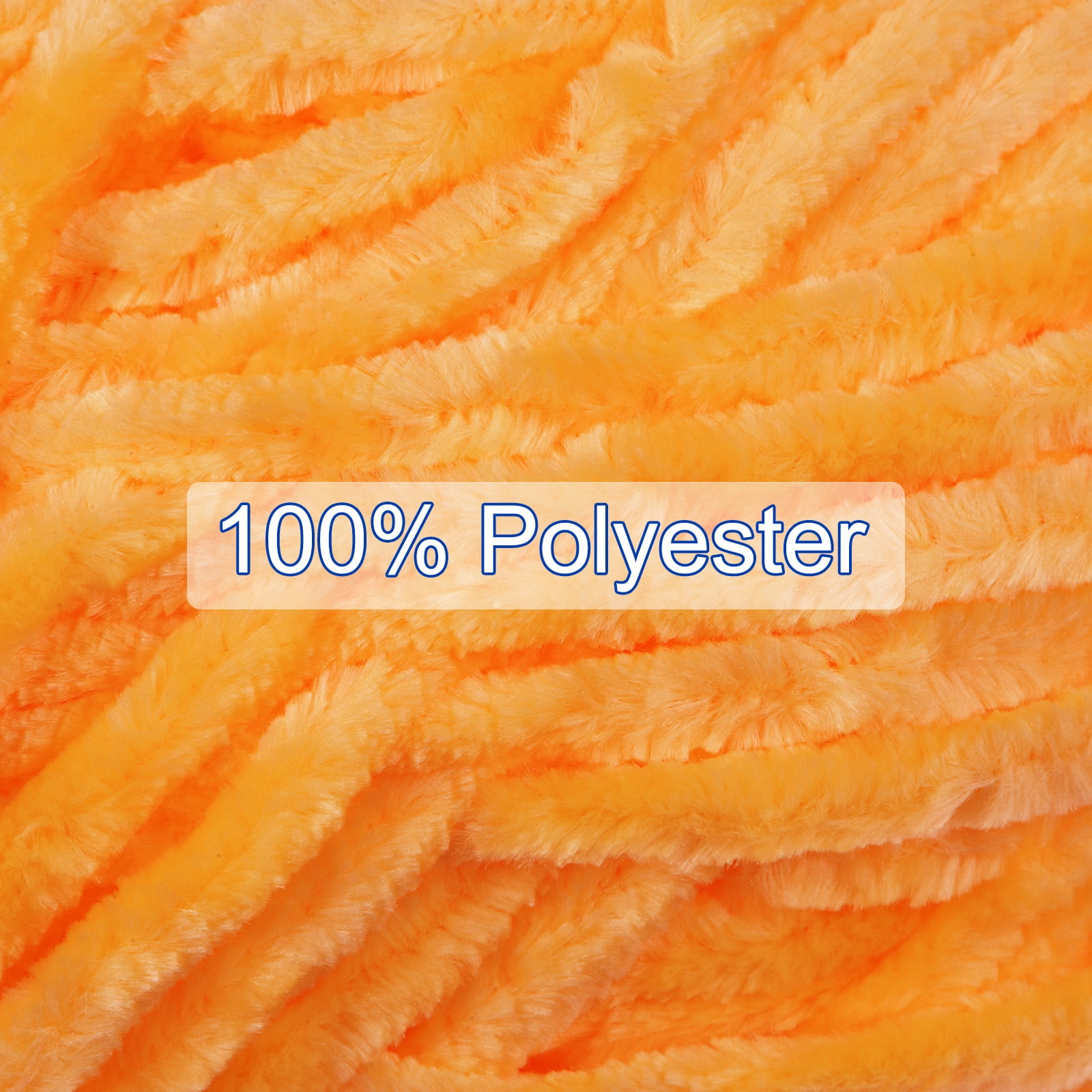 Uxcell 4pcs Velvet Yarn Soft Chenille Yarn 4x100g/14.1oz (347yds) Fluffy Yarn for Knitting Crochet Blanket Orange