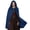 Blue, variant on Medieval Hooded Cloak for Women Solid Renaissance Cape Halloween Cosplay Costume for Unisex