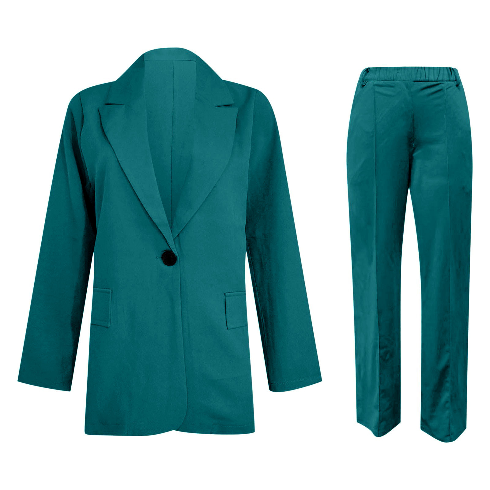 Kcodviy Women Two Piece Lapels Suit Set Office Business Long Sleeve ...