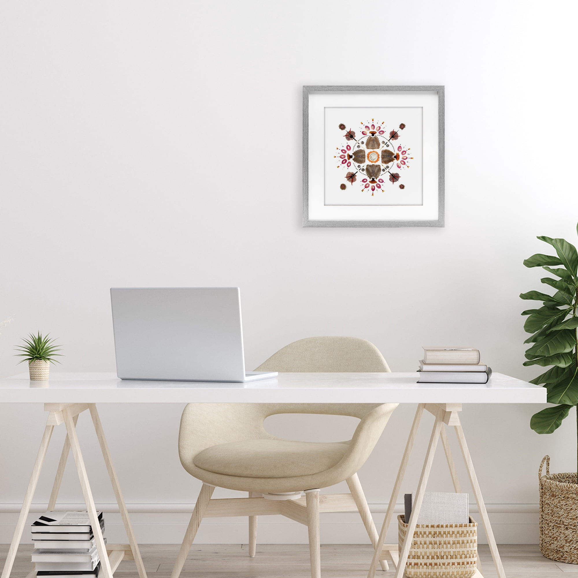 Stupell Industries Symmetrical Nautical Collection Gray Framed Print Under Glass, design by Beth Adoette