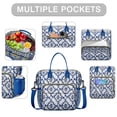 thumbnail image 2 of Botanical Print Insulated Lunch Bag Large Lunch Box Reusable Lunch Tote Adult Lunch Cooler Dual Compartment Lunch Bag Leakproof Lunch Box Waterproof Cooler Tote Collapsible Cooler Bag Multi-pocket Lun, 2 of 7