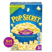 Pop Secret Microwave Popcorn, Movie Theater Butter Flavor, 3.2 Oz Sharing Bags, 3 Ct