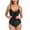 Black, variant on One Piece Swimsuit for Teens One Piece Swimsuit with Padding Bow Tie Front Swimsuit Spaghetti Straps Swimsuit Solid Color Swimsuit