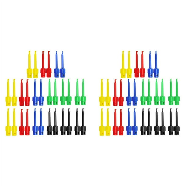 60 Piezas de Pinzas de MedicióN, Puntas de Prueba, Pinza de Prueba de Cable de MultíMetro, Mini Juego de Sondas de Prueba ElectróNicas, Sujetador de Probador de Pcb