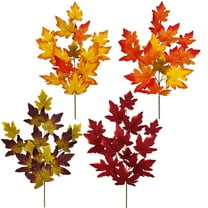 Bobasndm Fall Party Decorations Maple Leaves Artificial Leaves Silk Maple Leaves Fall Bouquet for Fall Indoor Outdoor Home Kitchen Fall Floral Arrangements Thanksgiving Decorations