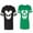 Men Black / Women Green, variant on Halloween Jack Mouse Ears Matching Couple Cotton Jerseys (Men Black / Women Black) (Men S / Women S)