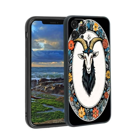 goat-floral-animals-238 phone case for iPhone 11 Pro for Women Men Gifts,Flexible Painting silicone Anti-Scratch Protective Phone Cover