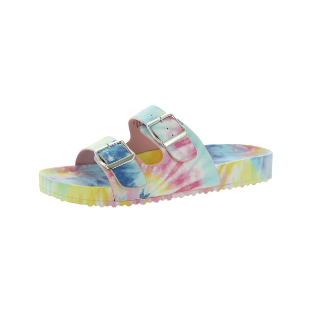 Madden Girl Womens Teddy Tie Dye Slip On Footbed Sandals