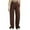 Brown, variant on USNSM Women's Casual Pants High Waisted Button Down Straight Wide Leg Trousers Stretch Palazzo Pants with Pockets Khaki XS