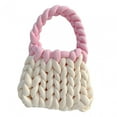 thumbnail image 4 of Bolso tejido a mano Sunnimix bolso de mano de punto grueso blanco, 4 of 8