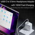 thumbnail image 3 of Adaptador USB C A Conector de Audio con Carga Rápida de 100 W, Conector USB C 2 en 1 A Conector Hembra de 3,5 mm para Interfaz Tipo C, Serie B, 3 of 5