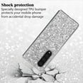 thumbnail image 4 of Compatible with Samsung Z Fold 3 Case, Glitter Sparkly Samsung Galaxy Z Fold 3 Phone Case with Slim Silicone Shockproof Protective Bumper Cover for Cute Girls Women (Silver), 4 of 13