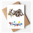 thumbnail image 1 of Winter Sport Skiing Flower Pattern Wedding Cards Congratulations Greeting Envelopes, 1 of 3