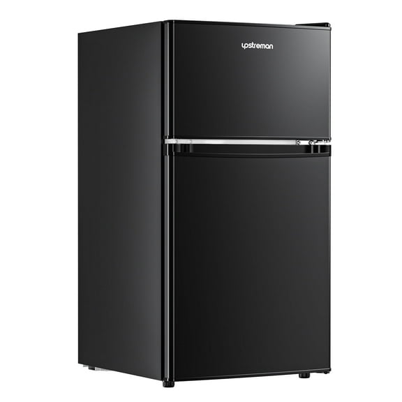 Upstreman 3.2 Cu.Ft Mini Fridge with Freezer, 2 Door Small Refrigerator Mini Apartment Size Refrigerator, BD321 Black