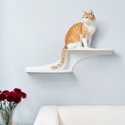 Angle View: The Refined Feline Cat Clouds Cat Shelf, White, Right Facing