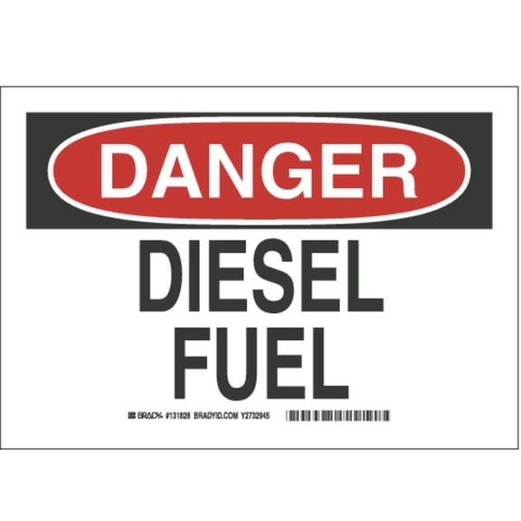 BRADY Danger Sign, 10 x 14In, R and BK/WHT, ENG 84376