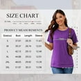 thumbnail image 5 of SHIBEVER Women T-Shirts Summer Short Sleeve Tops Casual Loose Tunic Tops Side Split Ladies Comfortable Crewneck Tops Blouse Purple M, 5 of 8