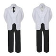 thumbnail image 2 of 6pc  Boy Formal Necktie Black & White Suit Set Satin Necktie Baby Sm-20 Teen, 2 of 4