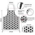 thumbnail image 3 of Black White Soccer Pattern Apron-Garden Aprons for Women with Pockets-Cotton Linen Waterproof Kitchen Cooking Gardening Aprons Adjustable for Kitchen,Cooking,BBQ and Salon 33x27 Inch, 3 of 7