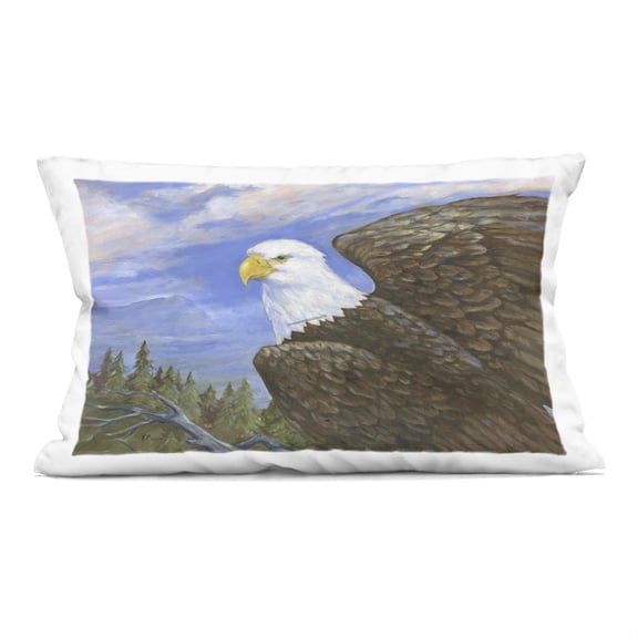 Stupell Industries Eagle Overlook from Tree Top Design by Paul Brent Throw Pillow