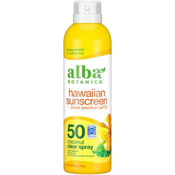 Alba Botanica Hawaiian Clear Spray Sunscreen SPF 50, Coconut, 5 fl oz
