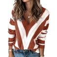 thumbnail image 1 of Suéter PRETTYGARDEN 2025 con Cuello en V y Rayas, Talla M, 1 of 5