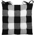 thumbnail image 2 of Chair Cushion Pads - Set of 4 - Buffalo Gingham Check - Dining Kitchen Office Chair Seat Cushion with Ties - Durable Cotton Fabric - Thick Comfy Poly Fill - Indoor Use - 17x17 in – Black, 2 of 5
