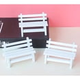 thumbnail image 1 of HAMPPLIES Hollow Design Miniature Micro Garden Bench Wooden White 1Set for Home Decorating, 1 of 8