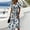 Sky Blue, variant on Women's V Neck Short Sleeve Dress Vintage Floral Print A Line Midi Casual Summer Outfit Flowy Lightweight Party Wear Vacation Going Out Chic Womens Dress Black L