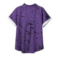 thumbnail image 5 of Women Short Sleeve Leisure Printed Christmas gift Thin section Fashion Trendy Lining Durable Loose Fitting Short Sleeve Purple Sexy Lining Size 5XL, 5 of 5