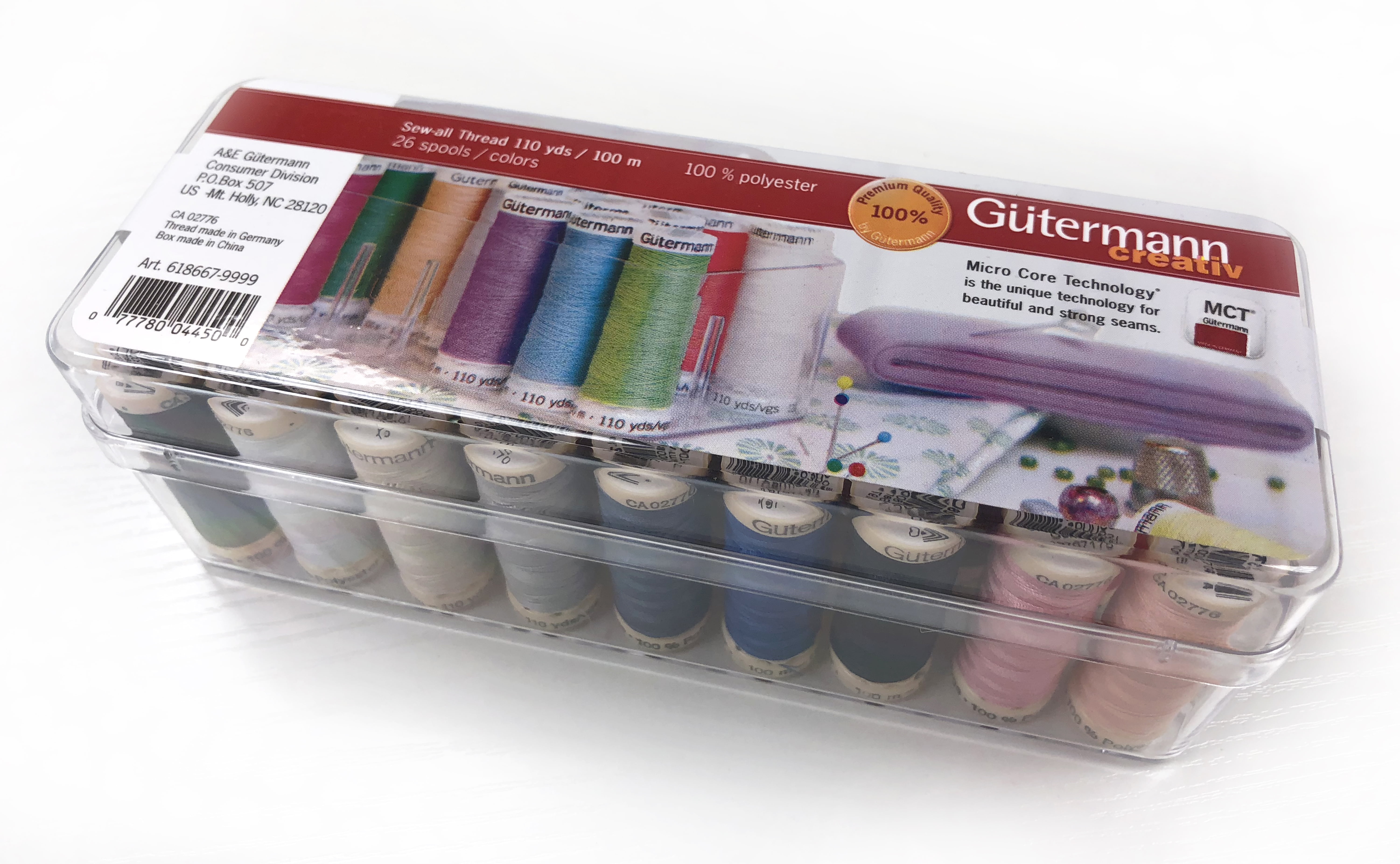 Gutermann 7 x 100m Cotton No.50 Assorted Sewing Thread Box Set Pack 