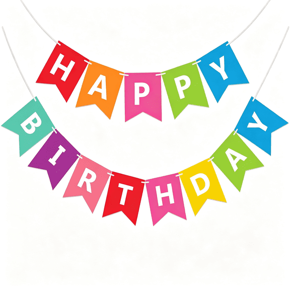 CCOCC Colorful Happy Birthday Banner Bunting Pre-Strung No Diy Rainbow Birthday Decorations,For Birthday Party Decorations(Multi)