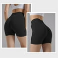 thumbnail image 4 of Gibobby Shorts Yoga Pantalones de yoga de cadera de melocotón para mujer Fitness Elástico Transpirable Levantamiento de cadera Deportes casuales Pantalones de fitness para cor(Negro, S), 4 of 5