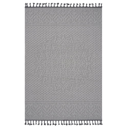 5X7 White / Ivory / Medallion Indoor / Outdoor Area Rug