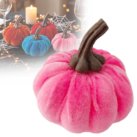 Halloween Decorations, Velvet Pumpkins Decorative - Super Soft Stuffed Pumpkin Decor for Thanksgiving Halloween Party Holiday, Halloween Gifts