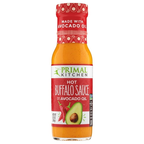 Primal Kitchen Hot Buffalo Sauce 8.5 oz (Pack of 4)