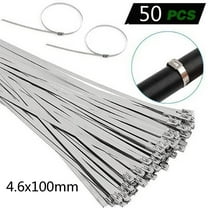 sdhkgrrt under $5 Stainless Steel Cable Ties, 304 Stainless Steel Cable Ties,Self-Locking Metal Zip Ties,Heavy Duty Binding Straps,Marine Grade Packing Belts,50pcs Multi-Size Ties