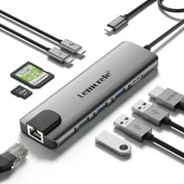 Lemorele 9-in-1 Docking Station with 4K HDMI, USB 3.0, PD 100w, SD/TF, RJ45 Gigabit Network Port, Type-C 3.0 Data Port 5gbps, USB C Hub for Macbook/Windows/Switch