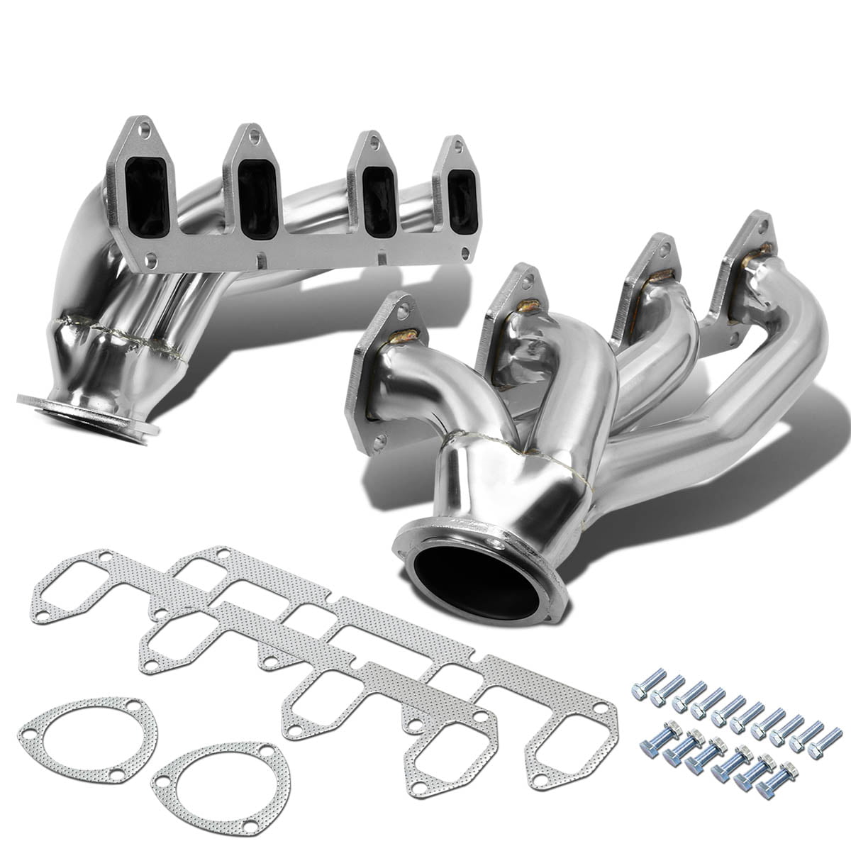 DNA Motoring HDS-FPU77-2WD-LT Pair Stainless Steel 4-1 Exhaust Manifold Header 