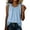 Blue, variant on Women's Summer Tie Shoulder Sleeveless Tank Top Casual Round Neck Ruffle Hem Flowy Cami Blouse Pink L