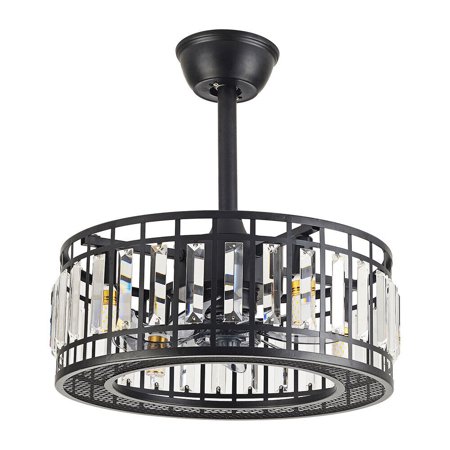 

Indoor Retro Ceiling Fan Light Cage Pendant Lamp Chandelier W/Remote Control