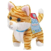 Kid Connection Miniature Electronic Walking Pet Orange Striped Cat, 6in Height, Toddler Plush Toys