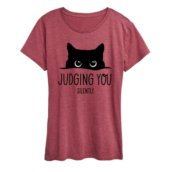 Instant Message - Judging You Silently Cat - Women's Short Sleeve Graphic T-Shirt