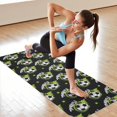 thumbnail image 6 of Black Soccer Balls with Green Elements Pattern Hot Yoga Mat Towel Non Slip for Hot Yoga - Quick-Drying Yoga Mat Cover with 4 Corner Pockets with Travel Bag - Hot Yoga Towel Non Slip 70"x26", 6 of 6