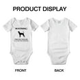 thumbnail image 3 of Warning: Protected by A Black and Tan Coonhound Dog Funny Baby Bodysuit Romper (White,6-12 Months), 3 of 5